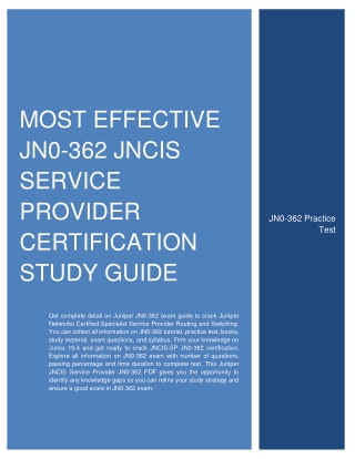 Most Effective JN0-362 JNCIS Service Provider Certification Study Guid