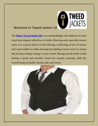 Mens Tweed Suits UK