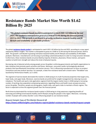 Resistance Bands Market Size Worth $1.62 Billion By 2025