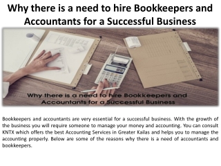 Why is it important to hire accountants for a successful business