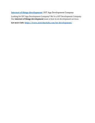 Internet of things development | IOT App Development Company