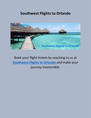 Southwest Flights To Orlando
