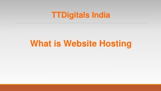 What is Website Hosting - TTDigitals