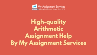 High-quality Arithmetic Assignment Help By My Assignment Services