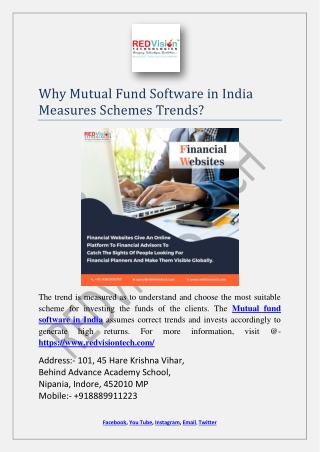 Why Mutual Fund Software in India Measures Schemes Trends?