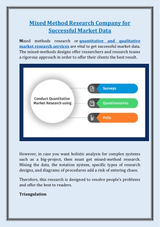 Mixed Method Research Company for Successful Market Data