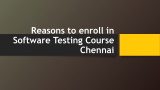 Enroll in Software Testing Course Chennai