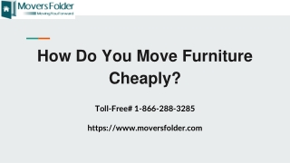 How Do You Move Furniture Cheaply?