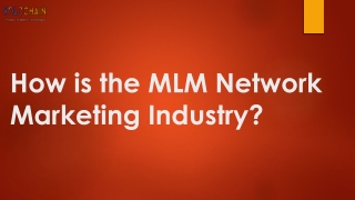 How is the MLM Network Marketing Industry?
