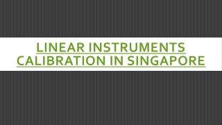 Procedure of Linear Calibration Singapore