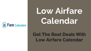 Low Airfare Calendar