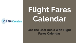 Flight Fares Calendar