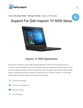 Dell Inspiron 15 5000 Setup and Specifications | Laptop Support