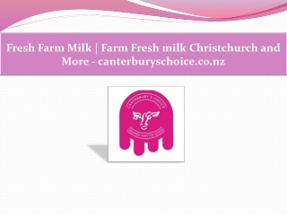 Dairy farming in Christchurch