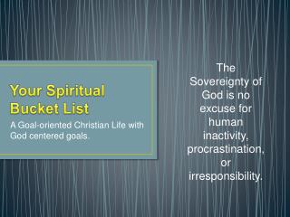 Your Spiritual Bucket List