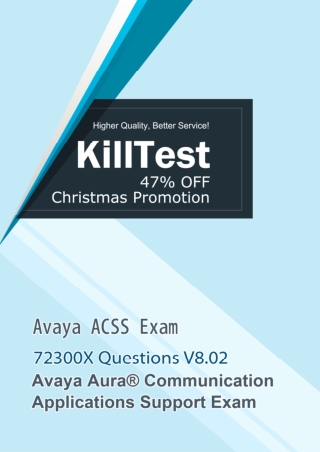 New Avaya ACSS 72300X Exam Study Guide V8.02 Killtest