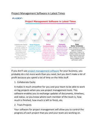 Project Management Software in Latest Times