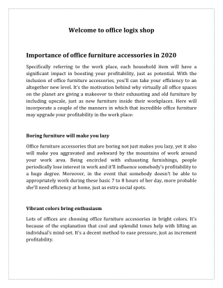 Importance of office furniture accessories in 2020