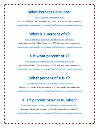 What Percent Calculator