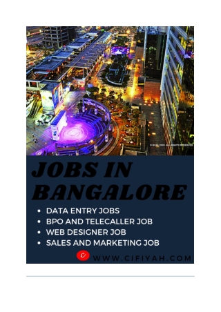 FREELANCE JOB OPENINGS IN BANGALORE