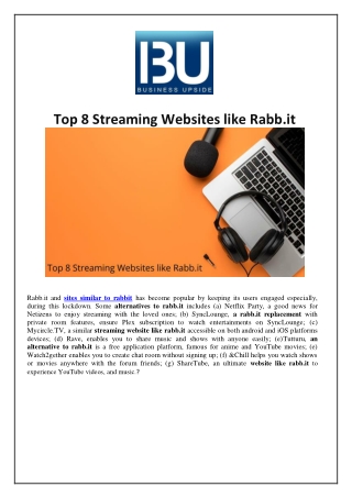 Top 8 Streaming Websites like Rabb.it