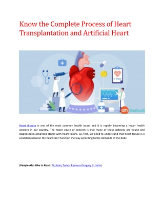 Know the Complete Process of Heart Transplantation and Artificial Heart