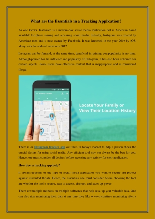 What are the Essentials in a Tracking Application?