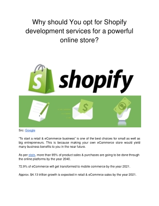 Why should You opt for Shopify development services for a powerful online store?