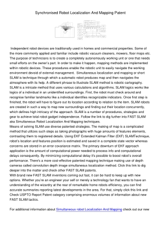 Spatial Model Of A Working Environment Using Simultaneous Localization