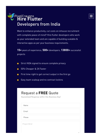 Hire Flutter App Developers in India: Strict NDA signed to ensure complete privacy