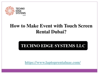 How to Make Event with Touch Screen Rental Dubai?
