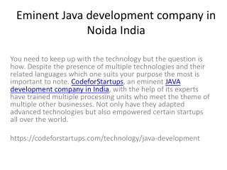 Eminent Java development company in Noida India