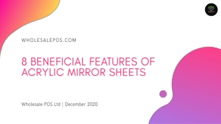 8 Beneficial Features Of Acrylic Mirror Sheets