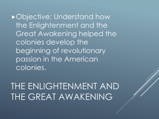 The Enlightenment and the Great Awakening