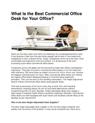 What Is the Best Commercial Office Desk for Your Office?