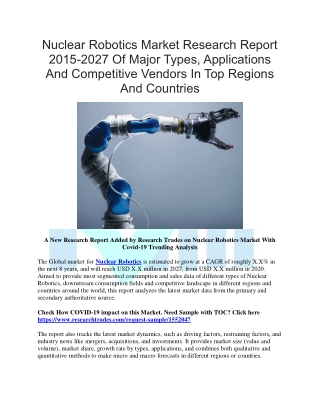Nuclear Robotics Market Research Report 2015-2027