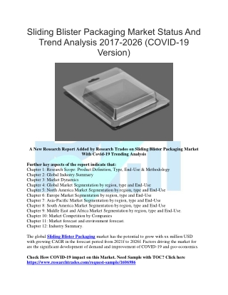 Sliding Blister Packaging Market Status And Trend Analysis 2017-2026 (COVID-19 Version)