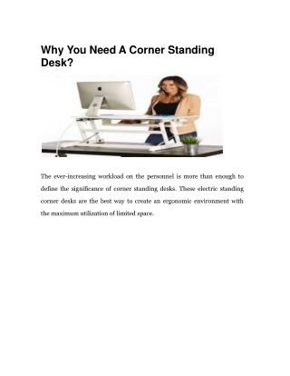 Why You Need A Corner Standing Desk?