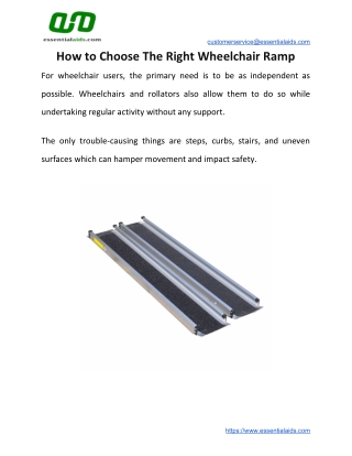How to Choose The Right Wheelchair Ramp