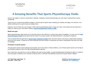 4 Amazing Benefits That Sports Physiotherapy Yields