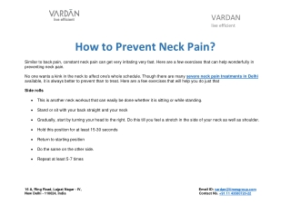 How to Prevent Neck Pain?