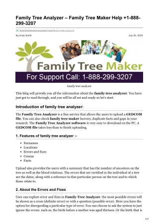 Family Tree Analyzer - Family Tree Maker Help
