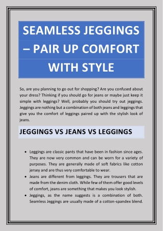 SEAMLESS JEGGINGS – PAIR UP COMFORT WITH STYLE