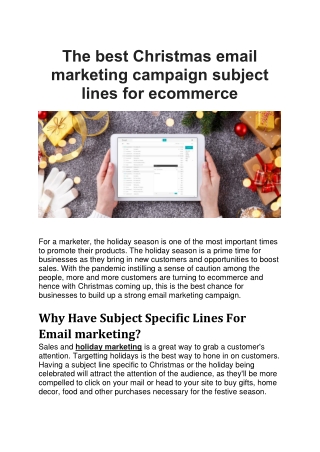 The best Christmas email marketing campaign subject lines for ecommerce