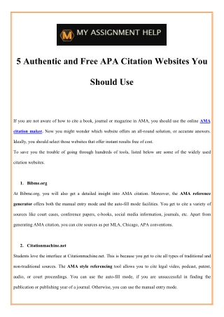 5 Authentic and Free AMA Citation Websites You Should Use