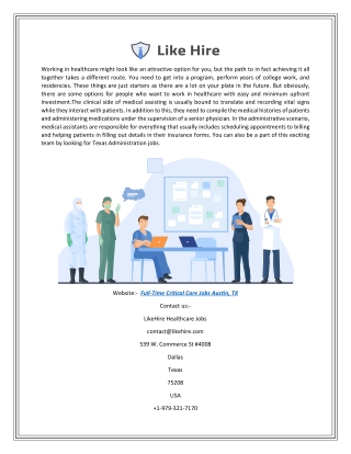 Full-time Critical Care Jobs Austin, TX | Likehire.com