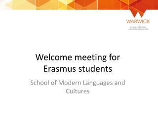 Welcome meeting for Erasmus students