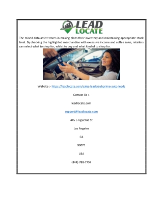 Subprime Auto Leads | Leadlocate.com