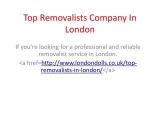 Top Removalists Company In London