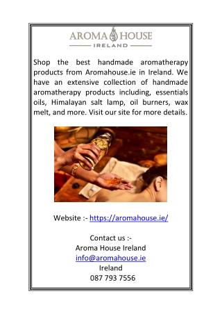 Shop Handmade Aromatherapy Product In Ireland | Aromahouse.ie